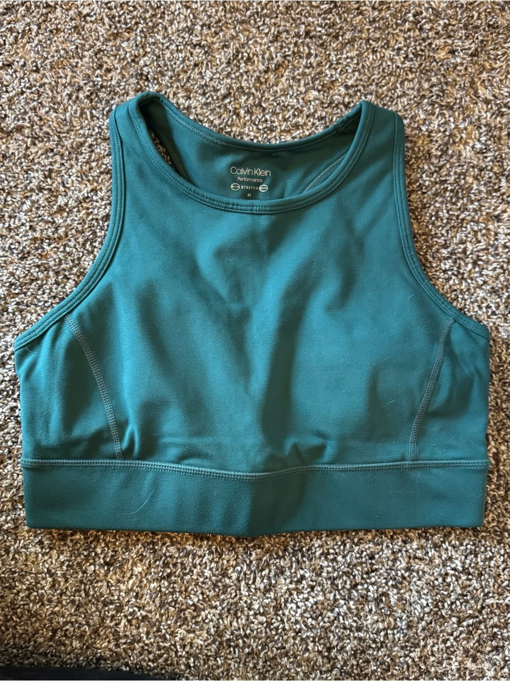 Calvin Klein Teal Racerback Crop Sports Bra